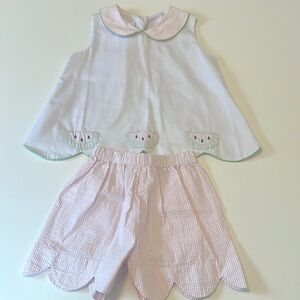 Shrimp & Grits Watermelon Seersucker Set